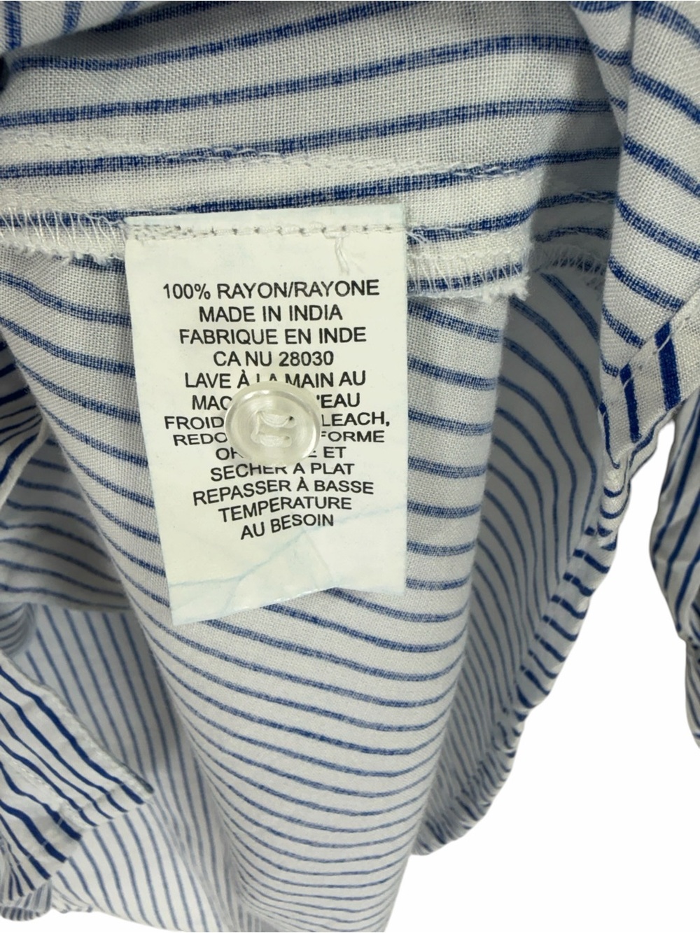 Twik Blue & White women's Vertical Stripe Button Tunic size medium - Picture 6 of 10
